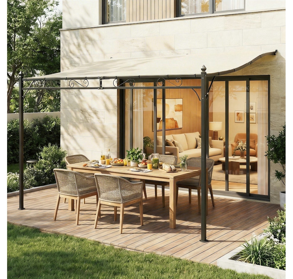 Image 980796_ALTMORE10.jpg, Product 980-796 / Price $143.99, Outsunny 11.5' x 8.2' Outdoor Pergola, Lean to Pergola, Cream White from Outsunny on TSC.ca's Home & Garden department