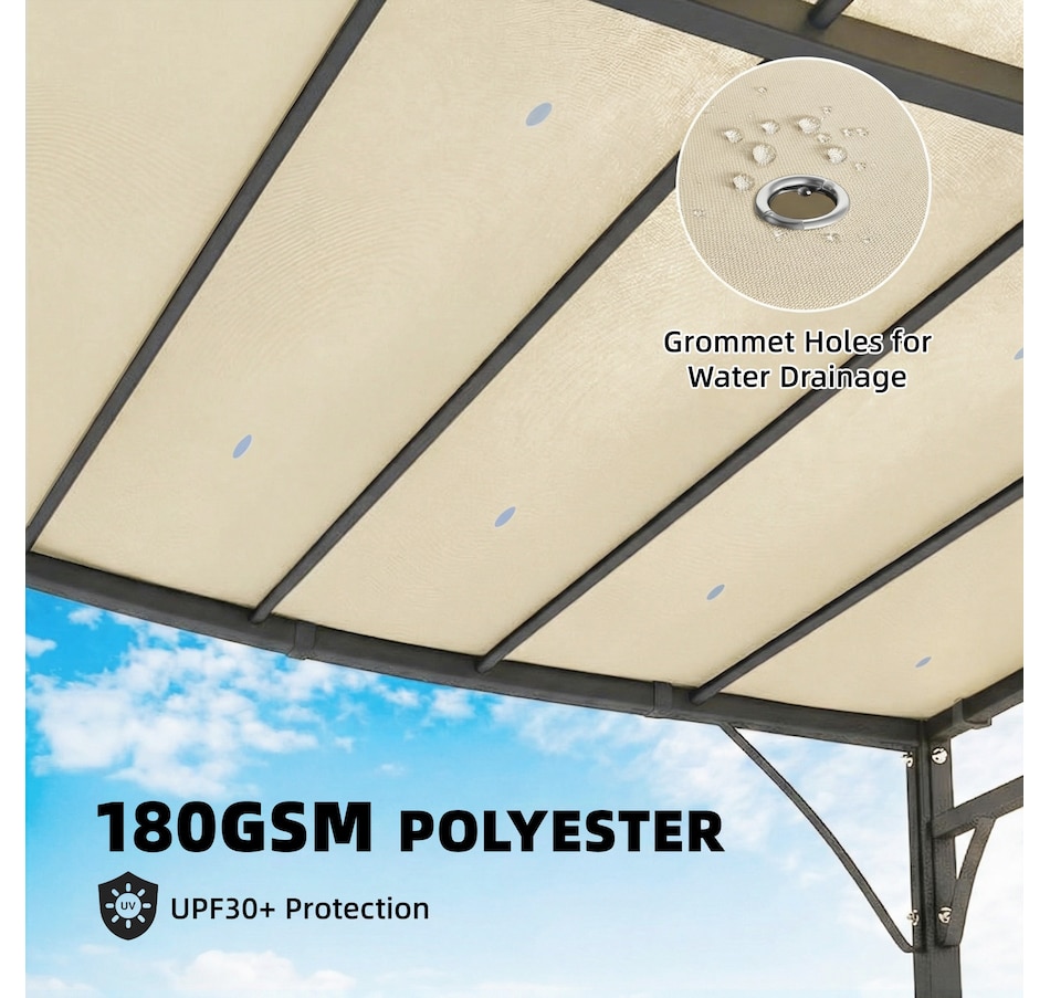 Image 980796_ALTMORE4.jpg, Product 980-796 / Price $143.99, Outsunny 11.5' x 8.2' Outdoor Pergola, Lean to Pergola, Cream White from Outsunny on TSC.ca's Home & Garden department