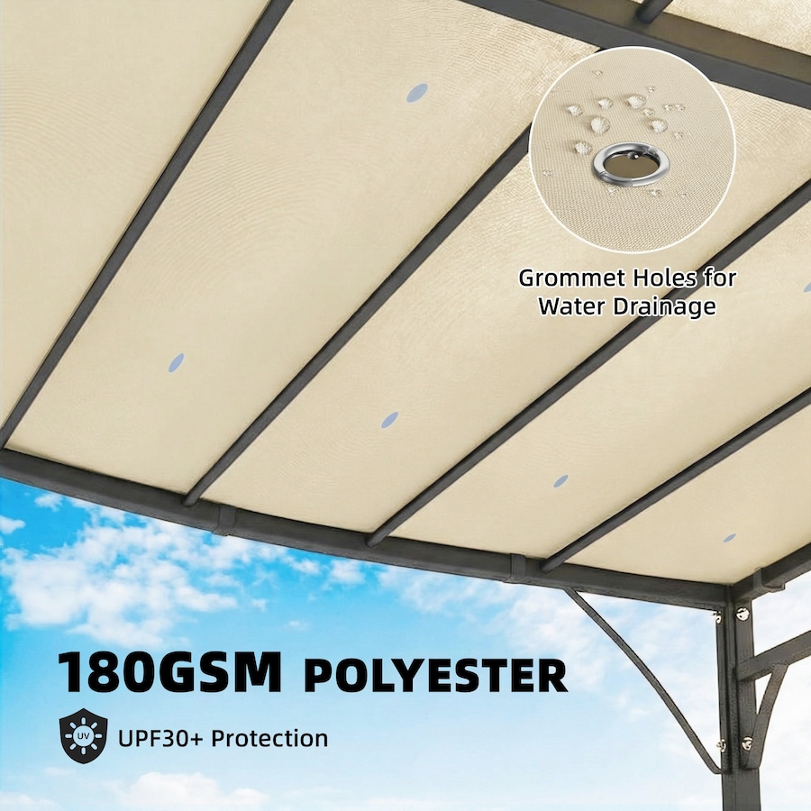 Image 980796_ALTMORE4.jpg, Product 980-796 / Price $157.99, Outsunny 11.5' x 8.2' Outdoor Pergola, Lean to Pergola, Cream White from Outsunny on TSC.ca's Home & Garden department