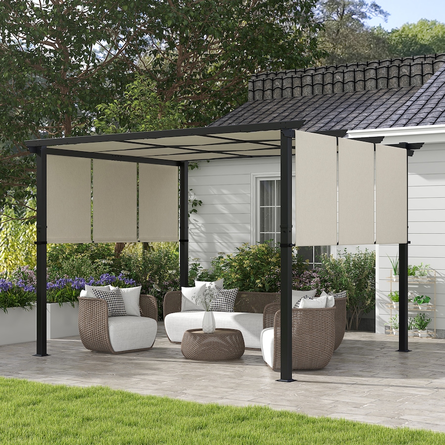 Image 980797_ALTMORE1.jpg, Product 980-797 / Price $319.99, Outsunny 10' x 12' Metal Pergola with Retractable Canopy for Patio, Deck from Outsunny on TSC.ca's Home & Garden department