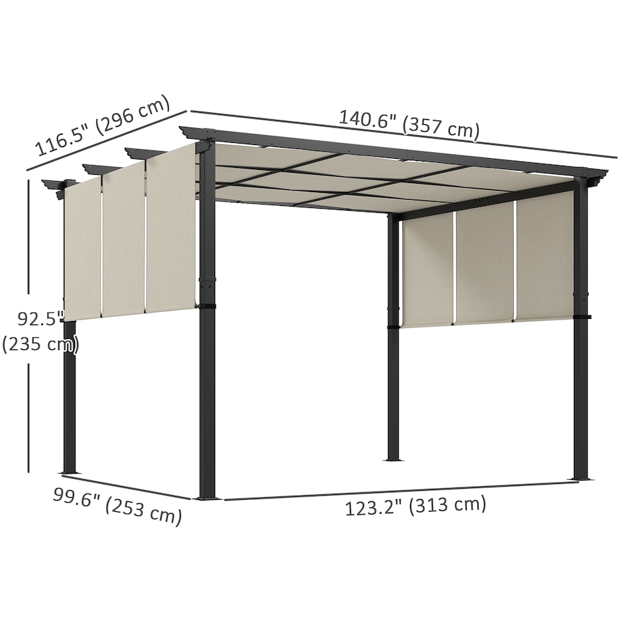 Image 980797_ALTMORE2.jpg, Product 980-797 / Price $319.99, Outsunny 10' x 12' Metal Pergola with Retractable Canopy for Patio, Deck from Outsunny on TSC.ca's Home & Garden department