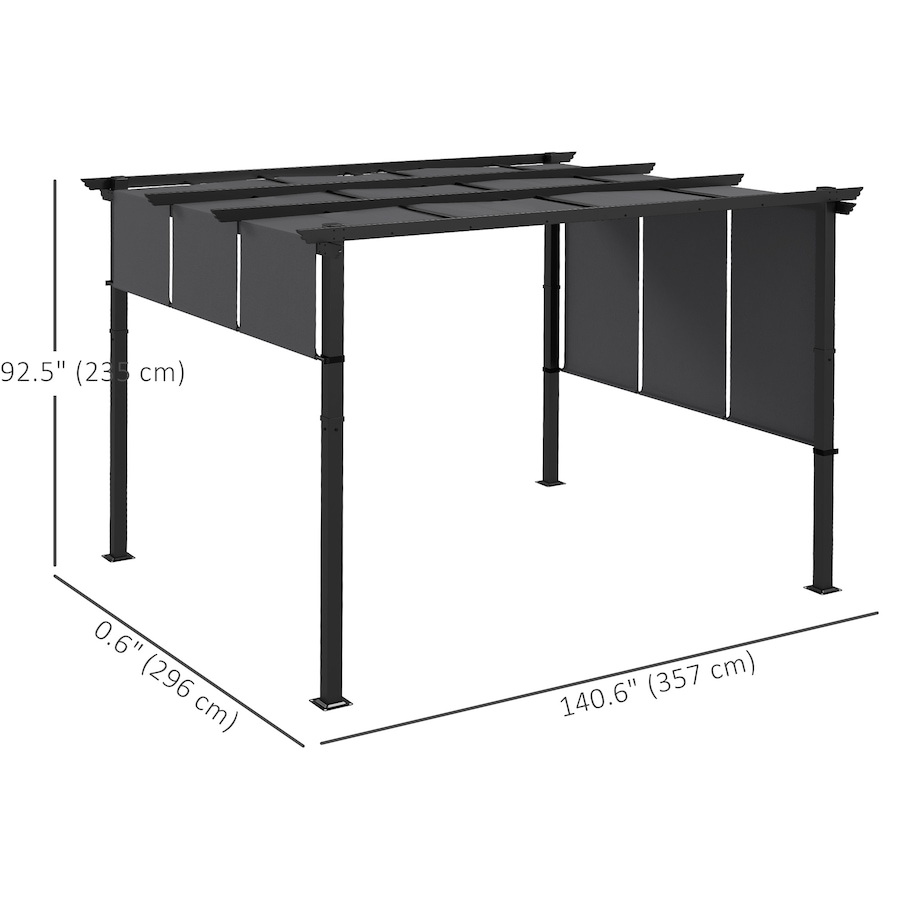 Image 980798_ALTMORE2.jpg, Product 980-798 / Price $299.99, Outsunny 10' x 12' Metal Pergola with Retractable Canopy for Patio, Deck from Outsunny on TSC.ca's Home & Garden department