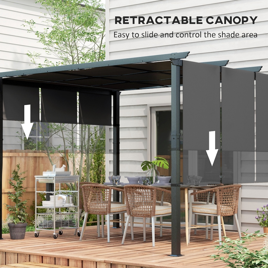 Image 980798_ALTMORE3.jpg, Product 980-798 / Price $299.99, Outsunny 10' x 12' Metal Pergola with Retractable Canopy for Patio, Deck from Outsunny on TSC.ca's Home & Garden department