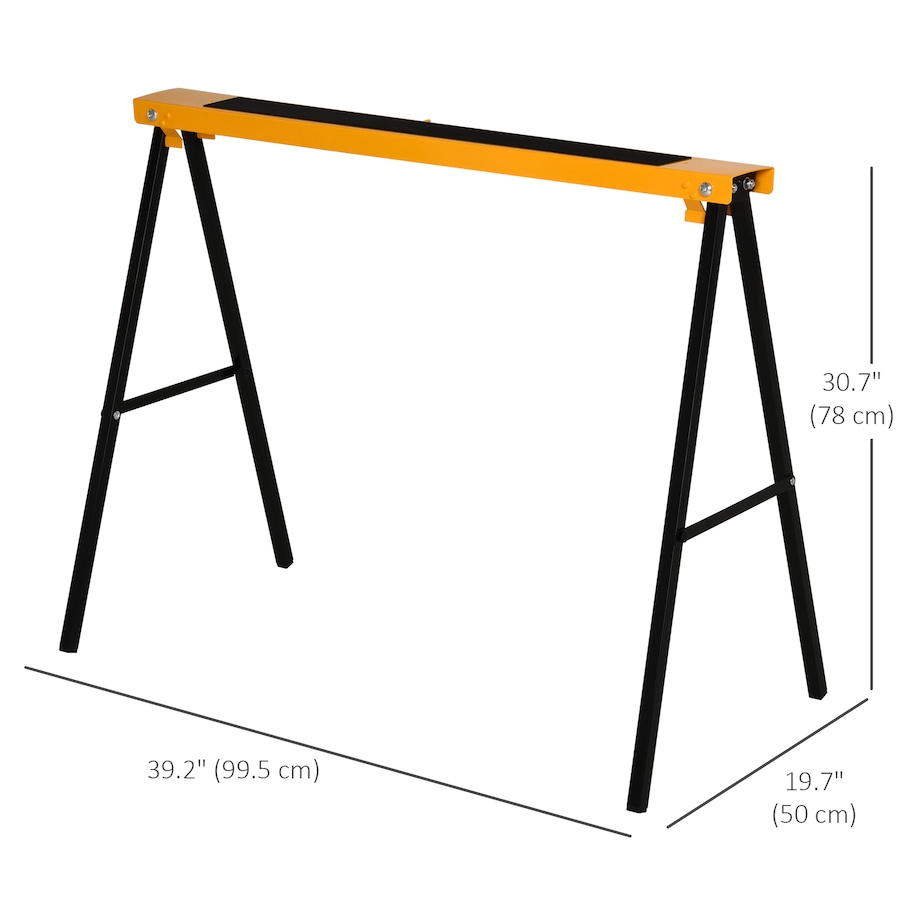 Image 980805_ALTMORE2.jpg, Product 980-805 / Price $71.99, HOMCOM 2PCS Saw Horse Twin Pack Folding Workbench Metal Trestle Stands Oran from HOMCOM on TSC.ca's Home & Garden department