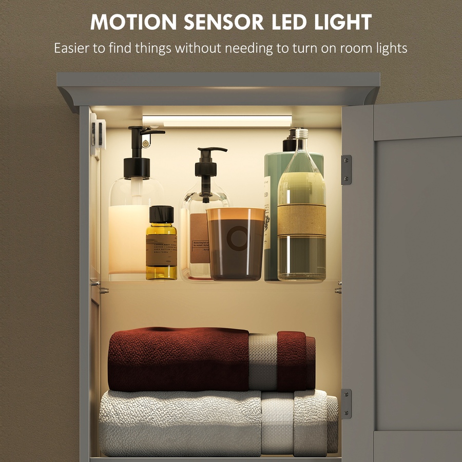 Image 980811_ALTMORE3.jpg, Product 980-811 / Price $120.99, HOMCOM 67" Tall Bathroom Storage Cabinet with LED Light, Adjustable Shelf from HOMCOM on TSC.ca's Home & Garden department