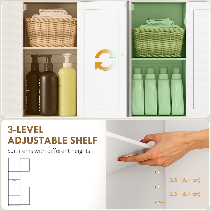 Image 980811_ALTMORE5.jpg, Product 980-811 / Price $120.99, HOMCOM 67" Tall Bathroom Storage Cabinet with LED Light, Adjustable Shelf from HOMCOM on TSC.ca's Home & Garden department