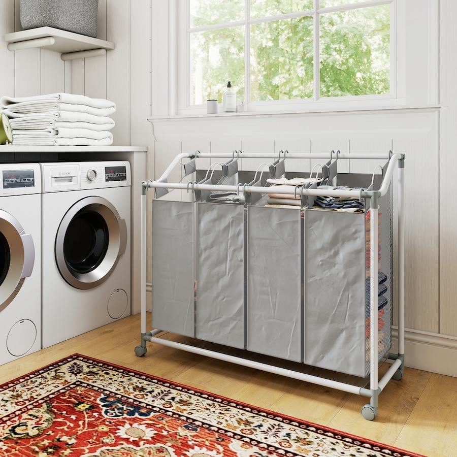 Image 980813_ALTMORE7.jpg, Product 980-813 / Price $59.99, HOMCOM Laundry Hamper with Wheels, 160L Laundry Basket with 4 Bags, Grey from HOMCOM on TSC.ca's Home & Garden department