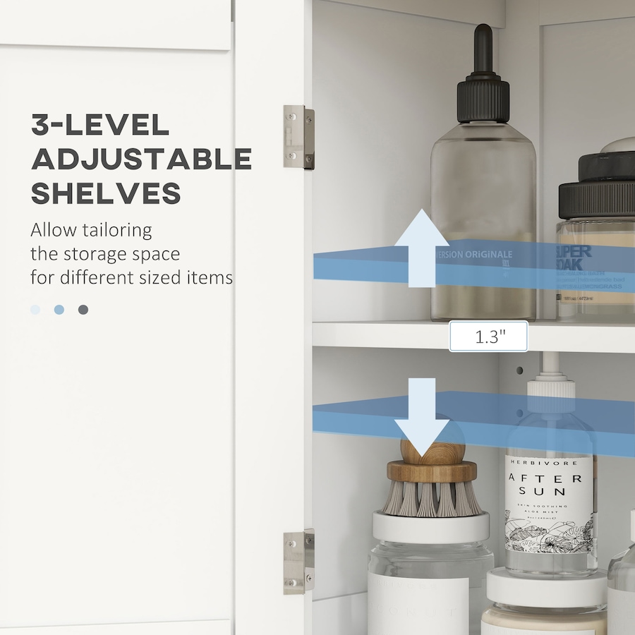 Image 980820_ALTMORE4.jpg, Product 980-820 / Price $129.99, HOMCOM Bathroom Cabinet with Adjustable Shelves and Doors, White from HOMCOM on TSC.ca's Home & Garden department