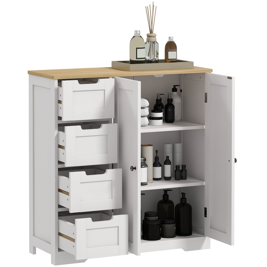 Image 980822.jpg, Product 980-822 / Price $149.99, HOMCOM Bathroom Floor Cabinet with Adjustable Shelf and Drawers, White from HOMCOM on TSC.ca's Home & Garden department