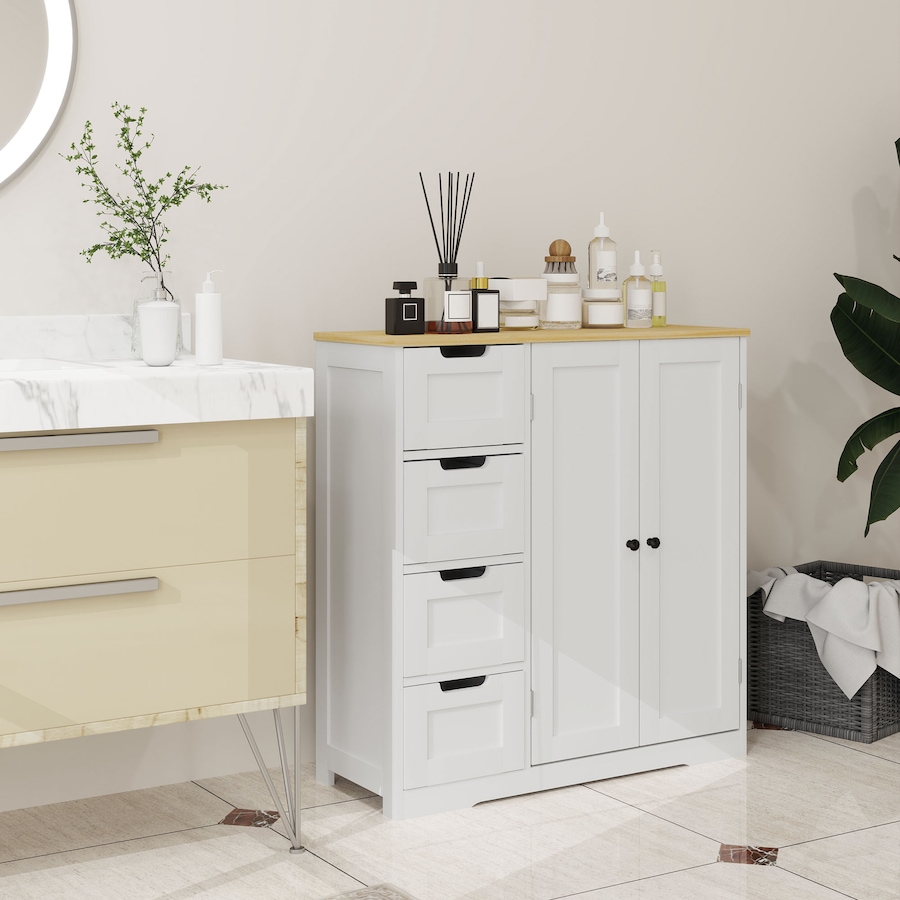 Image 980822_ALTMORE1.jpg, Product 980-822 / Price $149.99, HOMCOM Bathroom Floor Cabinet with Adjustable Shelf and Drawers, White from HOMCOM on TSC.ca's Home & Garden department