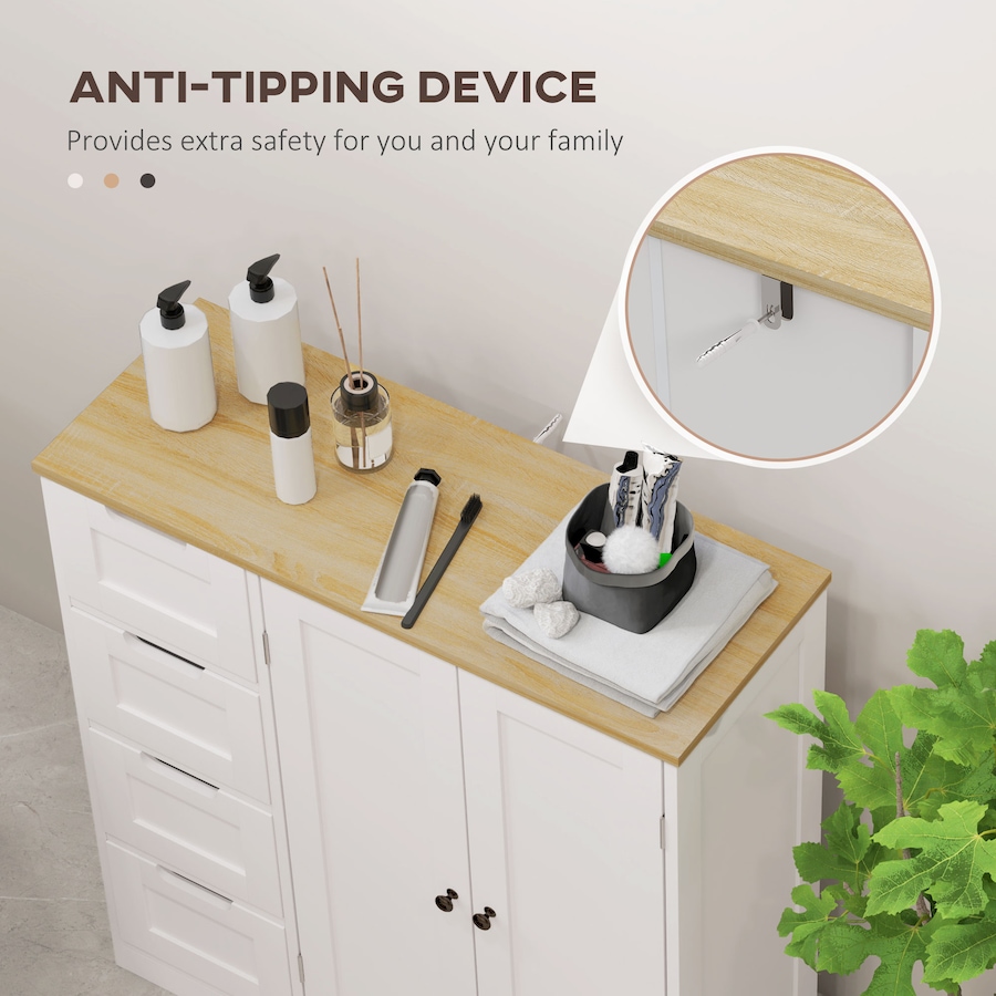 Image 980822_ALTMORE6.jpg, Product 980-822 / Price $149.99, HOMCOM Bathroom Floor Cabinet with Adjustable Shelf and Drawers, White from HOMCOM on TSC.ca's Home & Garden department