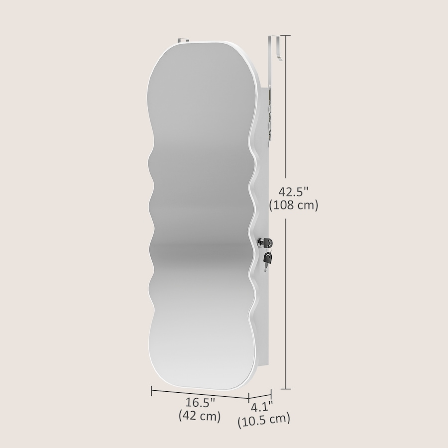 Image 980825_ALTMORE2.jpg, Product 980-825 / Price $114.99, HOMCOM Jewelry Cabinet with Light Lockable Jewelry Armoire Organizer White from HOMCOM on TSC.ca's Beauty department