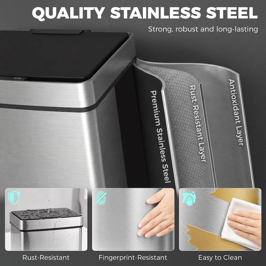 Image 980829_ALTMORE13.jpg, Product 980-829 / Price $199.99, HOMCOM 19 Gallon (72 L) Sensor Bin, Touchless Garbage Can w/ 3 Compartments from HOMCOM on TSC.ca's Kitchen department