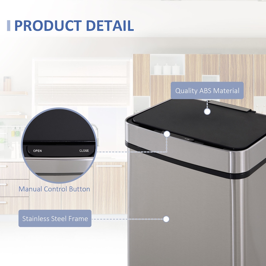 Image 980829_ALTMORE6.jpg, Product 980-829 / Price $199.99, HOMCOM 19 Gallon (72 L) Sensor Bin, Touchless Garbage Can w/ 3 Compartments from HOMCOM on TSC.ca's Kitchen department