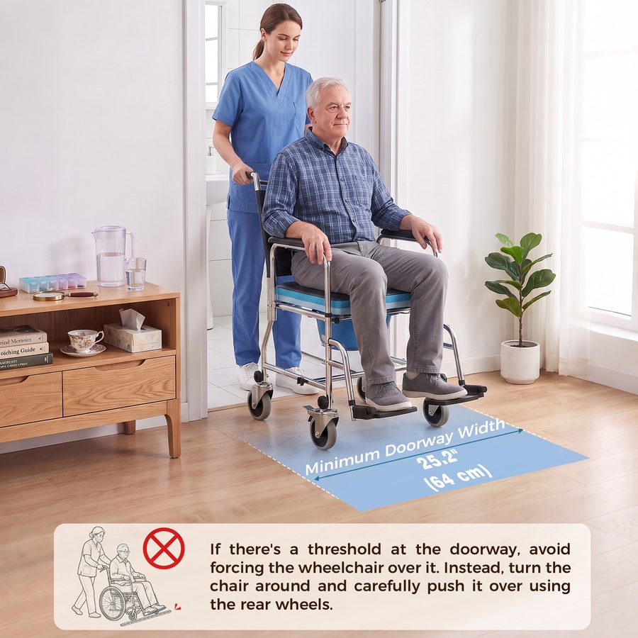 Image 980831_ALTMORE10.jpg, Product 980-831 / Price $184.99, HOMCOM Rolling Shower Wheelchair, Bedside Commode Toilet Chair for Seniors from HOMCOM on TSC.ca's department