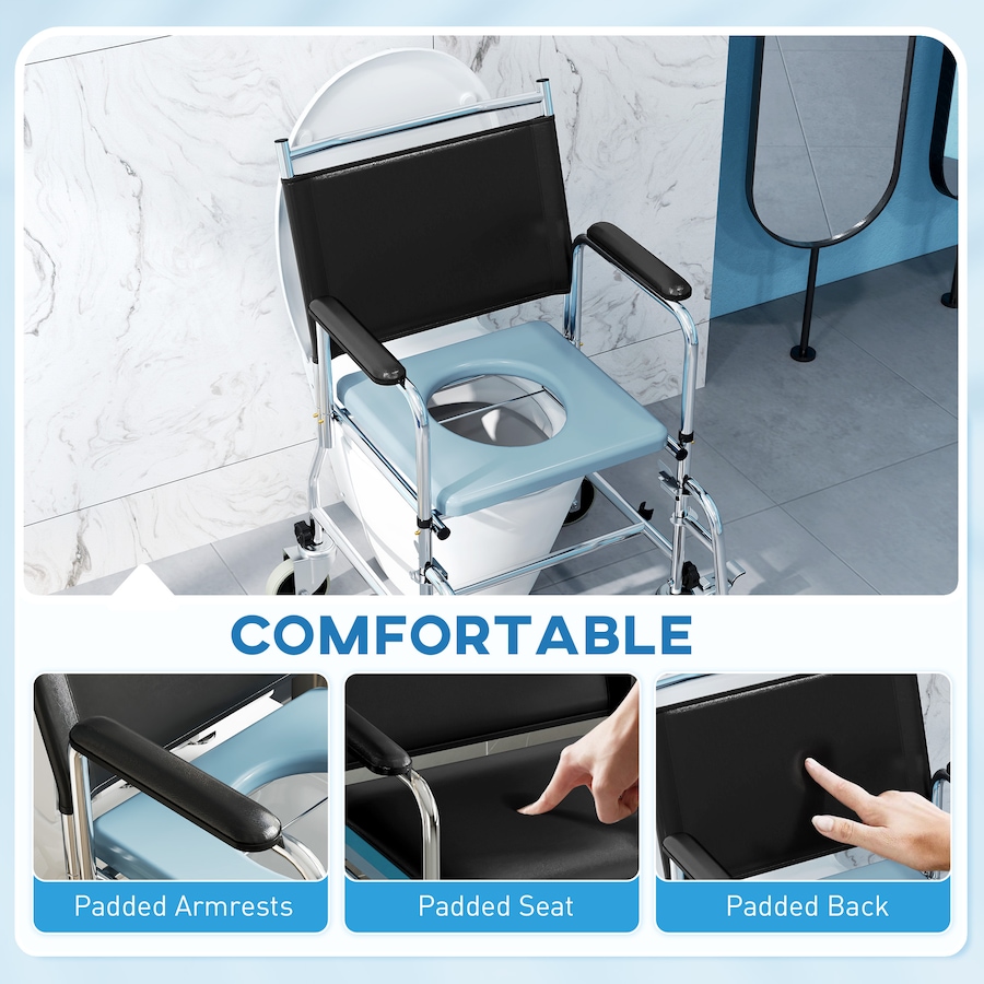 Image 980831_ALTMORE4.jpg, Product 980-831 / Price $179.99, HOMCOM Rolling Shower Wheelchair, Bedside Commode Toilet Chair for Seniors from HOMCOM on TSC.ca's department