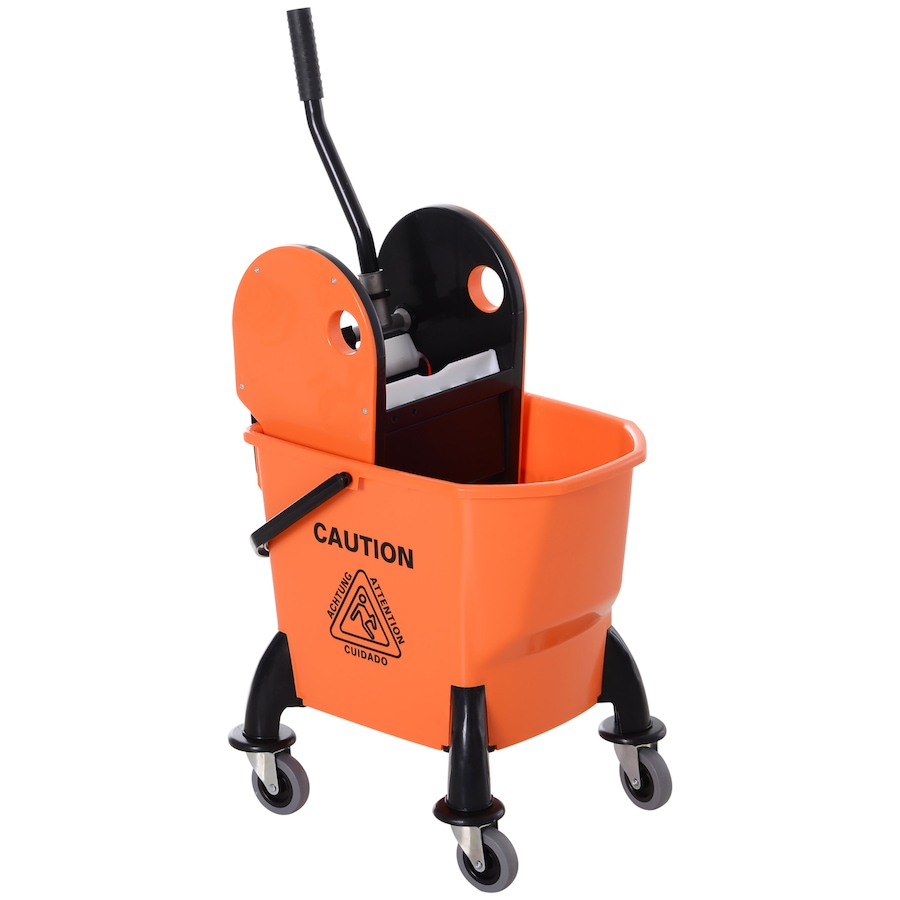 Image 980833.jpg, Product 980-833 / Price $69.99, HOMCOM 6.9 Gal/26L Mop Bucket with Wringer, Mop Bucket on Wheels, Orange from HOMCOM on TSC.ca's Home & Garden department