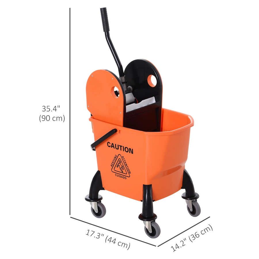Image 980833_ALTMORE2.jpg, Product 980-833 / Price $69.99, HOMCOM 6.9 Gal/26L Mop Bucket with Wringer, Mop Bucket on Wheels, Orange from HOMCOM on TSC.ca's Home & Garden department