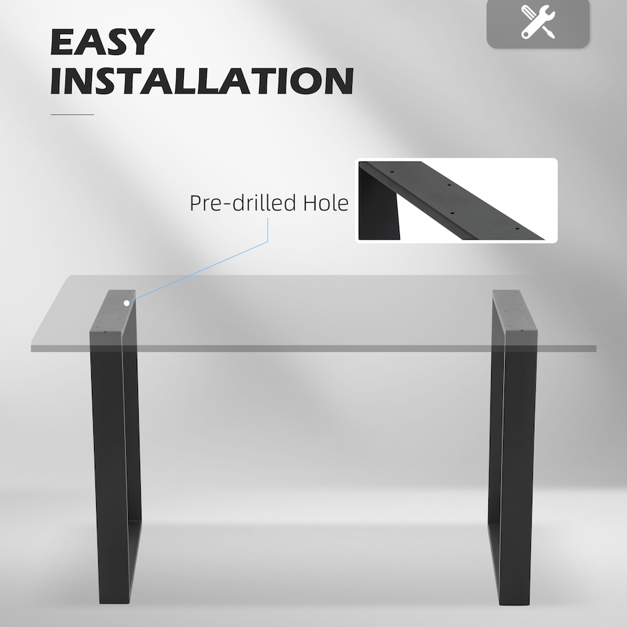Image 980837_ALTMORE3.jpg, Product 980-837 / Price $74.99, HOMCOM Metal Table Legs Set of 2, Square DIY Furniture Table Legs Black from HOMCOM on TSC.ca's Home & Garden department