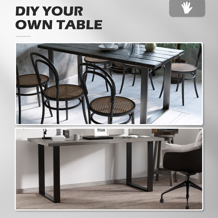 Image 980837_ALTMORE6.jpg, Product 980-837 / Price $74.99, HOMCOM Metal Table Legs Set of 2, Square DIY Furniture Table Legs Black from HOMCOM on TSC.ca's Home & Garden department