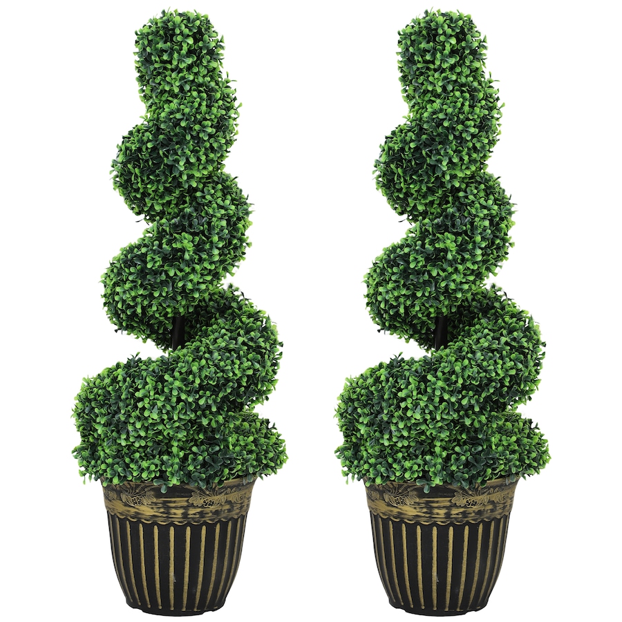 Image 980839.jpg, Product 980-839 / Price $144.99, HOMCOM Set of 2 Artificial Plants Topiary Spiral Boxwood Trees in Pot from HOMCOM on TSC.ca's Home & Garden department