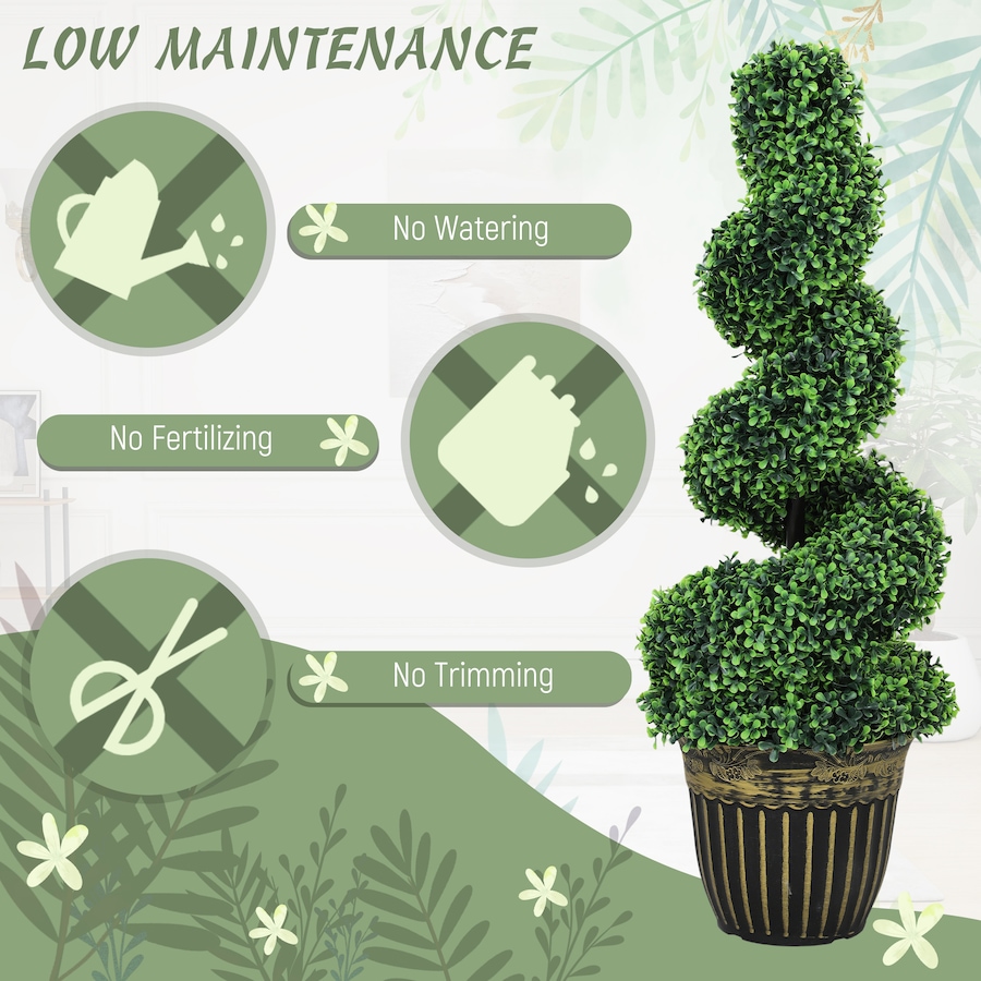 Image 980839_ALTMORE4.jpg, Product 980-839 / Price $144.99, HOMCOM Set of 2 Artificial Plants Topiary Spiral Boxwood Trees in Pot from HOMCOM on TSC.ca's Home & Garden department