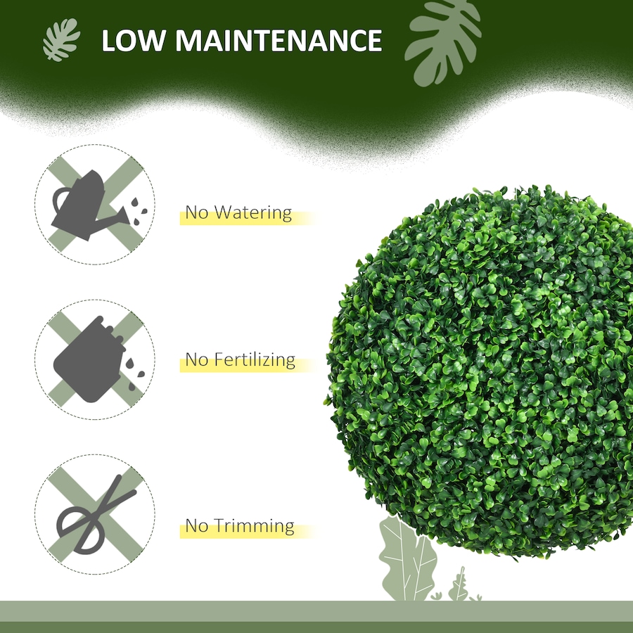 Image 980842_ALTMORE5.jpg, Product 980-842 / Price $69.99, HOMCOM 2 Pack Artificial Tree Boxwood Topiary Balls, 15.7 Inch from HOMCOM on TSC.ca's Home & Garden department