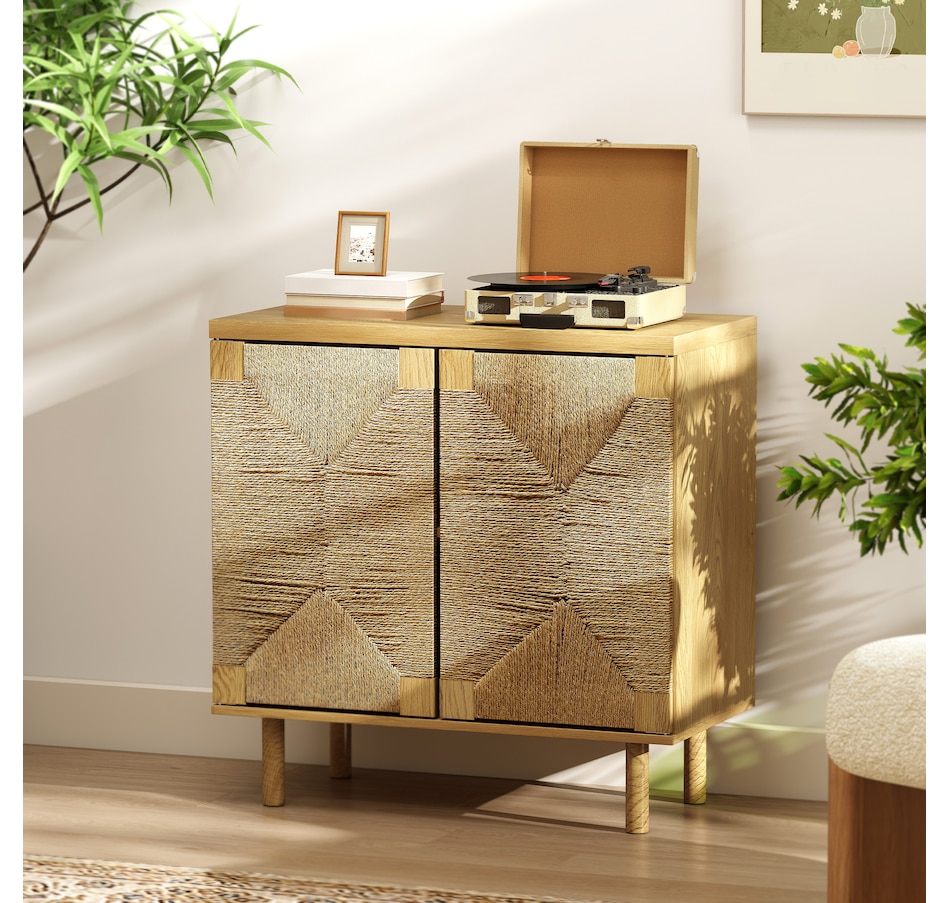 Image 980847.jpg, Product 980-847 / Price $134.99, HOMCOM Buffet Cabinet with Handwoven Rope Doors, Sideboard Cabinet, Oak from HOMCOM on TSC.ca's Home & Garden department