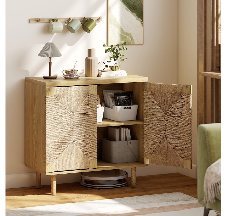 Image 980847_ALTMORE1.jpg, Product 980-847 / Price $134.99, HOMCOM Buffet Cabinet with Handwoven Rope Doors, Sideboard Cabinet, Oak from HOMCOM on TSC.ca's Home & Garden department