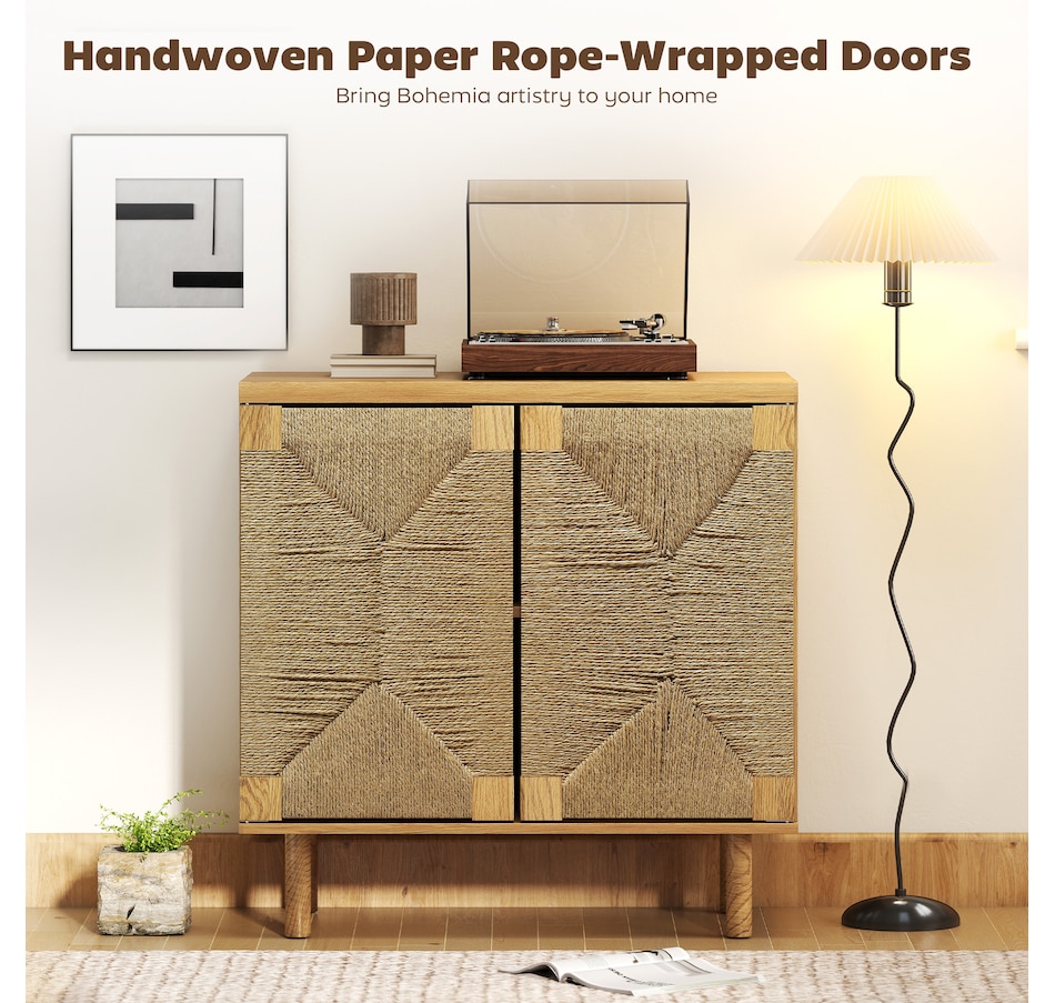 Image 980847_ALTMORE4.jpg, Product 980-847 / Price $134.99, HOMCOM Buffet Cabinet with Handwoven Rope Doors, Sideboard Cabinet, Oak from HOMCOM on TSC.ca's Home & Garden department