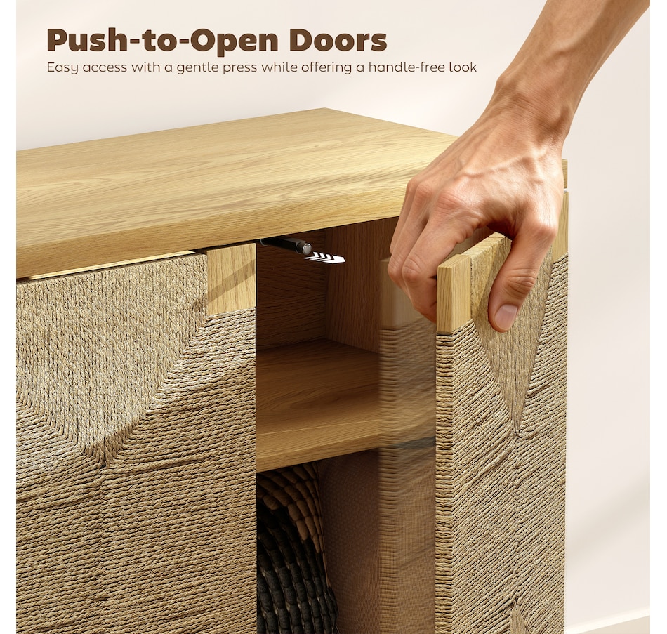 Image 980847_ALTMORE5.jpg, Product 980-847 / Price $134.99, HOMCOM Buffet Cabinet with Handwoven Rope Doors, Sideboard Cabinet, Oak from HOMCOM on TSC.ca's Home & Garden department