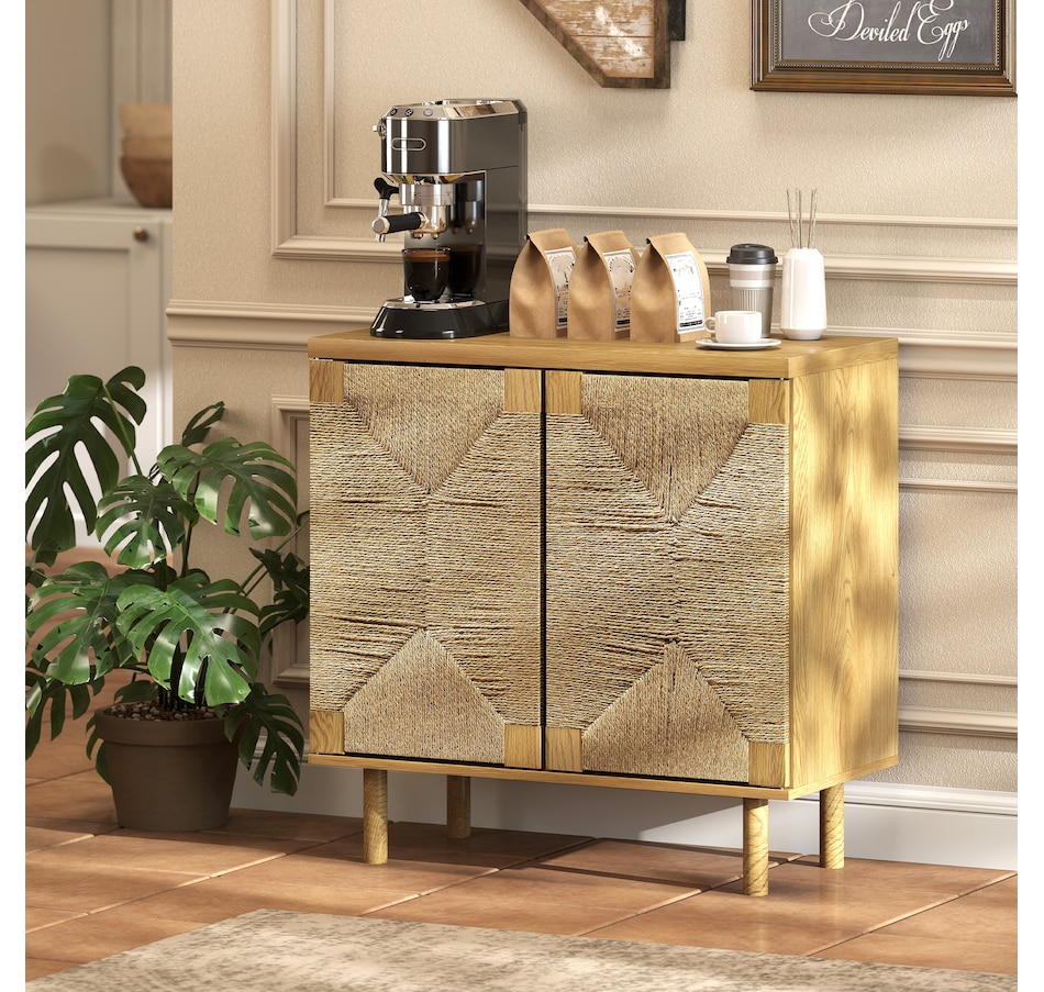 Image 980847_ALTMORE7.jpg, Product 980-847 / Price $134.99, HOMCOM Buffet Cabinet with Handwoven Rope Doors, Sideboard Cabinet, Oak from HOMCOM on TSC.ca's Home & Garden department