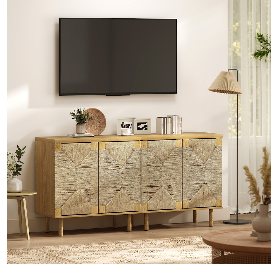 Image 980847_ALTMORE8.jpg, Product 980-847 / Price $134.99, HOMCOM Buffet Cabinet with Handwoven Rope Doors, Sideboard Cabinet, Oak from HOMCOM on TSC.ca's Home & Garden department