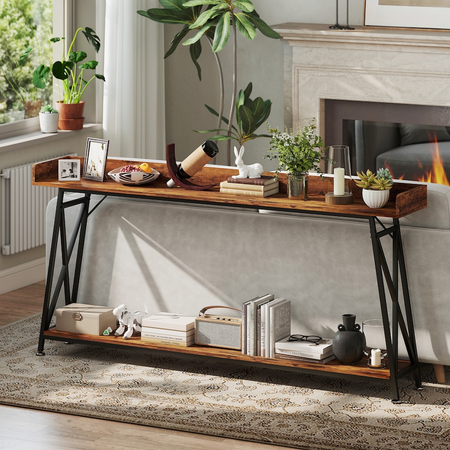 Image 980854.jpg, Product 980-854 / Price $129.99, HOMCOM 71" Console Table, Entryway Table with Storage Shelf, Rustic Brown from HOMCOM on TSC.ca's Home & Garden department