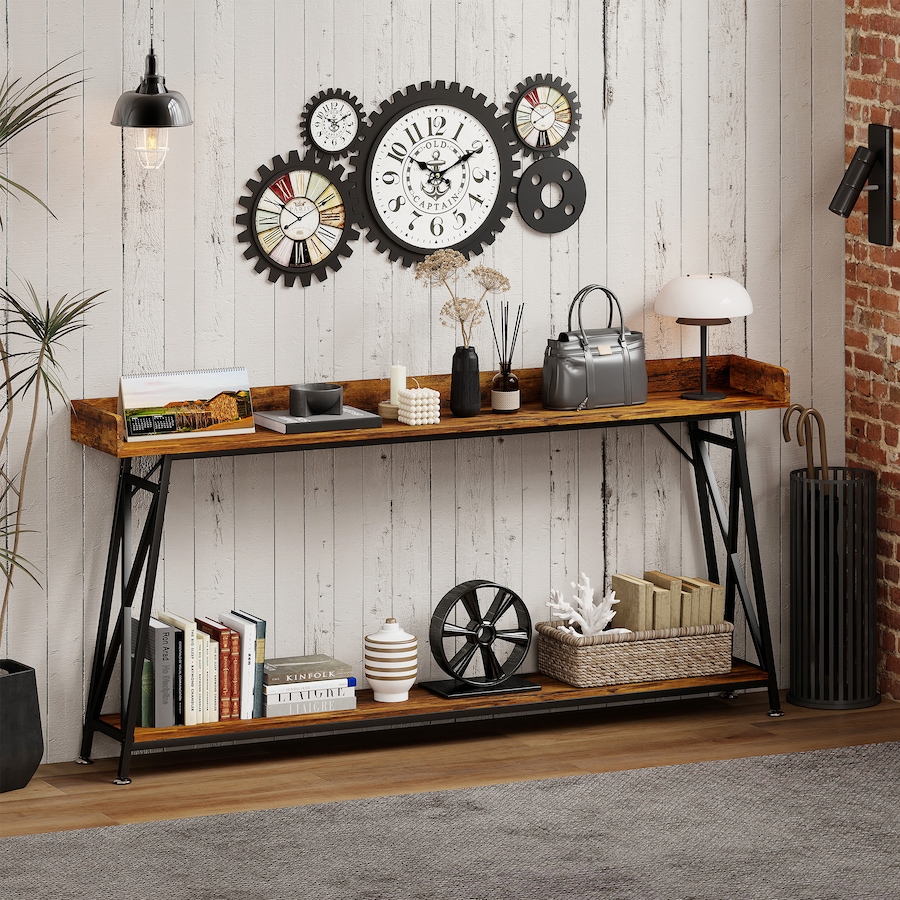 Image 980854_ALTMORE1.jpg, Product 980-854 / Price $129.99, HOMCOM 71" Console Table, Entryway Table with Storage Shelf, Rustic Brown from HOMCOM on TSC.ca's Home & Garden department