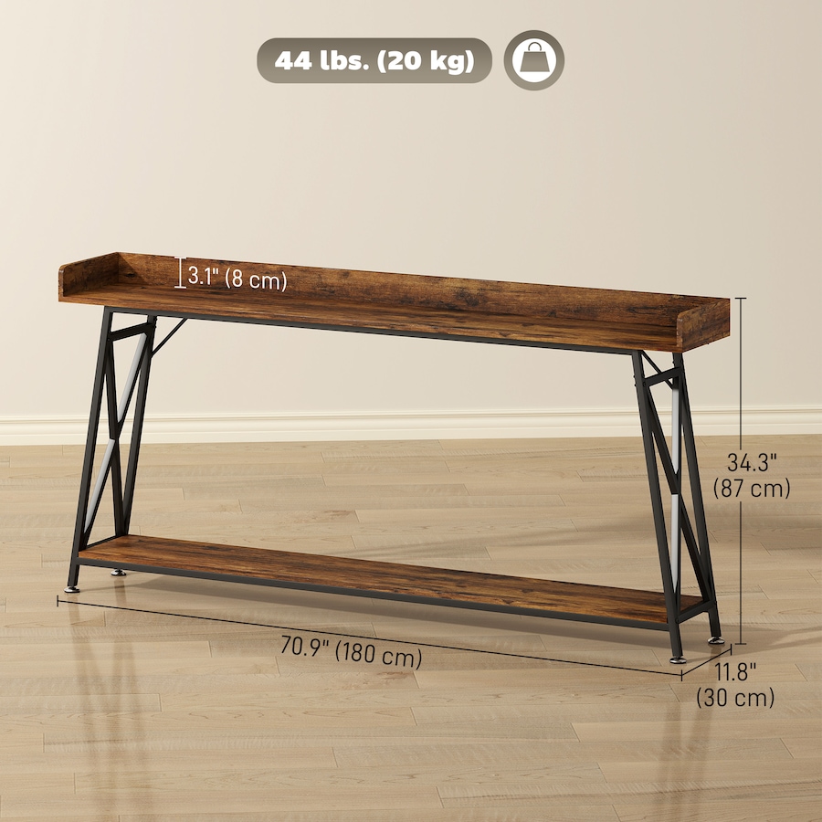 Image 980854_ALTMORE2.jpg, Product 980-854 / Price $129.99, HOMCOM 71" Console Table, Entryway Table with Storage Shelf, Rustic Brown from HOMCOM on TSC.ca's Home & Garden department