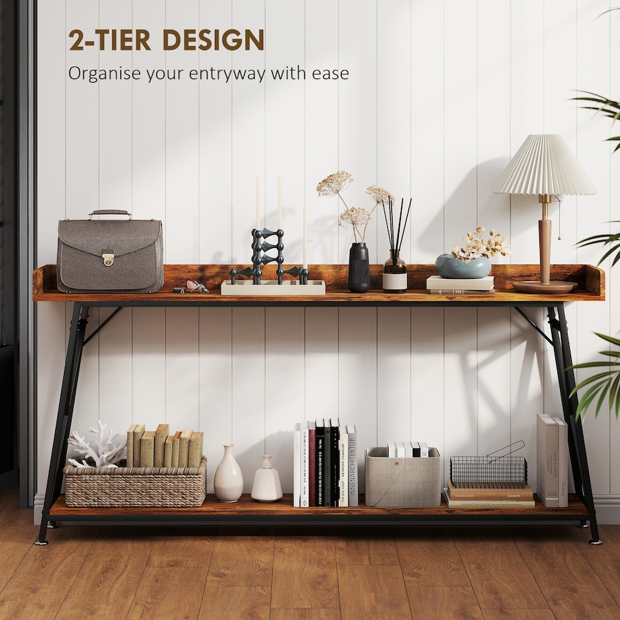 Image 980854_ALTMORE3.jpg, Product 980-854 / Price $129.99, HOMCOM 71" Console Table, Entryway Table with Storage Shelf, Rustic Brown from HOMCOM on TSC.ca's Home & Garden department