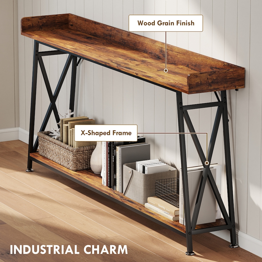 Image 980854_ALTMORE4.jpg, Product 980-854 / Price $129.99, HOMCOM 71" Console Table, Entryway Table with Storage Shelf, Rustic Brown from HOMCOM on TSC.ca's Home & Garden department