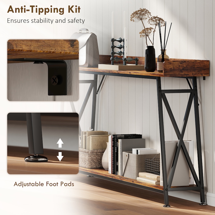Image 980854_ALTMORE5.jpg, Product 980-854 / Price $129.99, HOMCOM 71" Console Table, Entryway Table with Storage Shelf, Rustic Brown from HOMCOM on TSC.ca's Home & Garden department