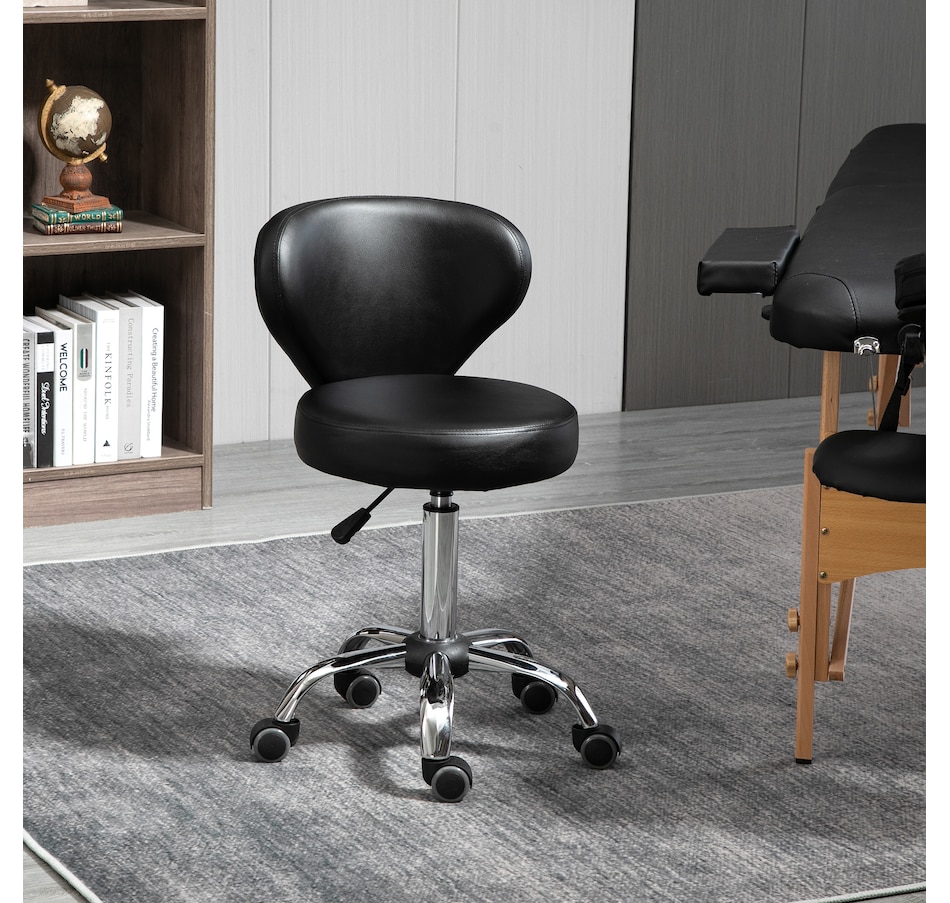 Image 980866_ALTMORE1.jpg, Product 980-866 / Price $84.99, HOMCOM Adjustable Swivel Salon Stool with Backrest, Office Chair Black from HOMCOM on TSC.ca's Home & Garden department