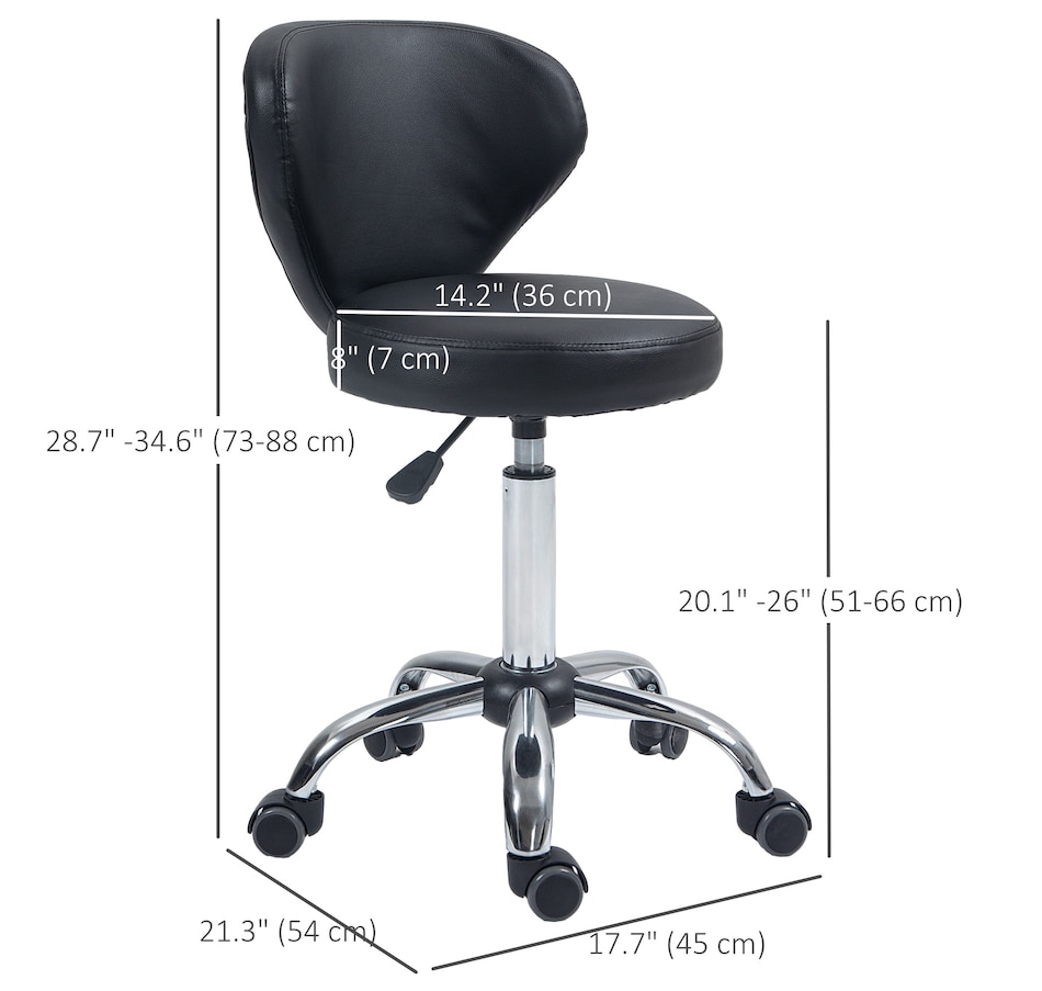 Image 980866_ALTMORE2.jpg, Product 980-866 / Price $84.99, HOMCOM Adjustable Swivel Salon Stool with Backrest, Office Chair Black from HOMCOM on TSC.ca's Home & Garden department