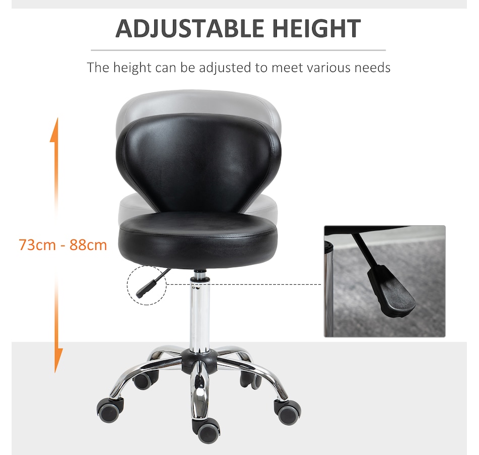 Image 980866_ALTMORE3.jpg, Product 980-866 / Price $84.99, HOMCOM Adjustable Swivel Salon Stool with Backrest, Office Chair Black from HOMCOM on TSC.ca's Home & Garden department