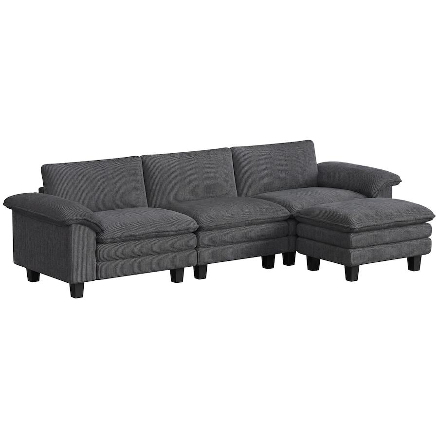 Image 980869.jpg, Product 980-869 / Price $769.99, HOMCOM Sectional Sofa, L Shaped Couch with Deep Seat, Ottoman, Dark Grey from HOMCOM on TSC.ca's Home & Garden department