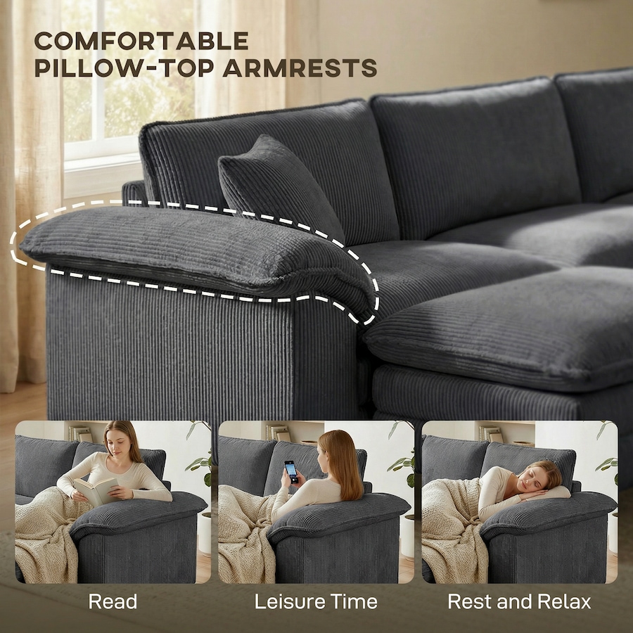 Image 980869_ALTMORE10.jpg, Product 980-869 / Price $769.99, HOMCOM Sectional Sofa, L Shaped Couch with Deep Seat, Ottoman, Dark Grey from HOMCOM on TSC.ca's Home & Garden department