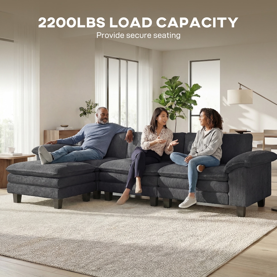 Image 980869_ALTMORE6.jpg, Product 980-869 / Price $769.99, HOMCOM Sectional Sofa, L Shaped Couch with Deep Seat, Ottoman, Dark Grey from HOMCOM on TSC.ca's Home & Garden department