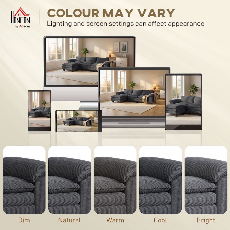 Image 980869_ALTMORE7.jpg, Product 980-869 / Price $769.99, HOMCOM Sectional Sofa, L Shaped Couch with Deep Seat, Ottoman, Dark Grey from HOMCOM on TSC.ca's Home & Garden department