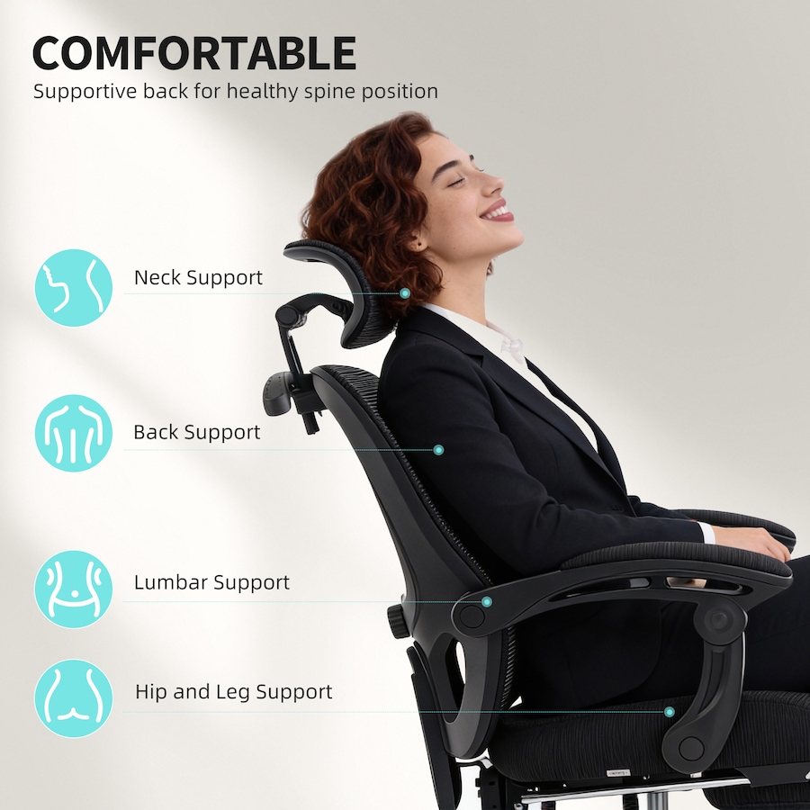 Image 980874_ALTMORE3.jpg, Product 980-874 / Price $151.99, HOMCOM Ergonomic Office Chair, High Back Mesh Computer Desk Chair, Black from HOMCOM on TSC.ca's Home & Garden department