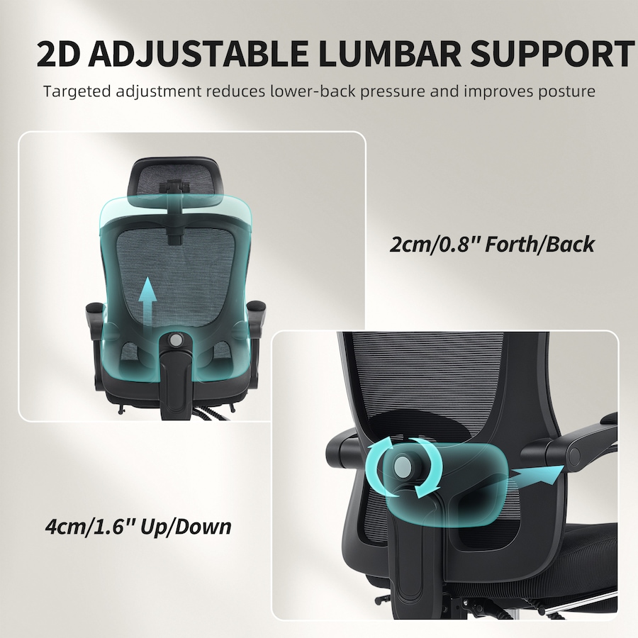 Image 980874_ALTMORE4.jpg, Product 980-874 / Price $151.99, HOMCOM Ergonomic Office Chair, High Back Mesh Computer Desk Chair, Black from HOMCOM on TSC.ca's Home & Garden department