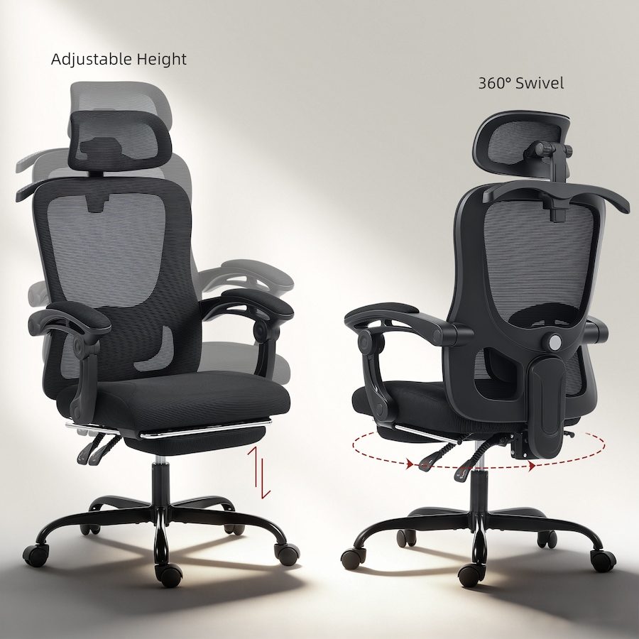Image 980874_ALTMORE7.jpg, Product 980-874 / Price $151.99, HOMCOM Ergonomic Office Chair, High Back Mesh Computer Desk Chair, Black from HOMCOM on TSC.ca's Home & Garden department