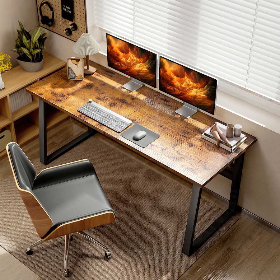 Image 980884_ALTMORE1.jpg, Product 980-884 / Price $169.99, HOMCOM Computer Desk, 71 Inch Home Office Desk with Adjustable Feet, Brown from HOMCOM on TSC.ca's Home & Garden department